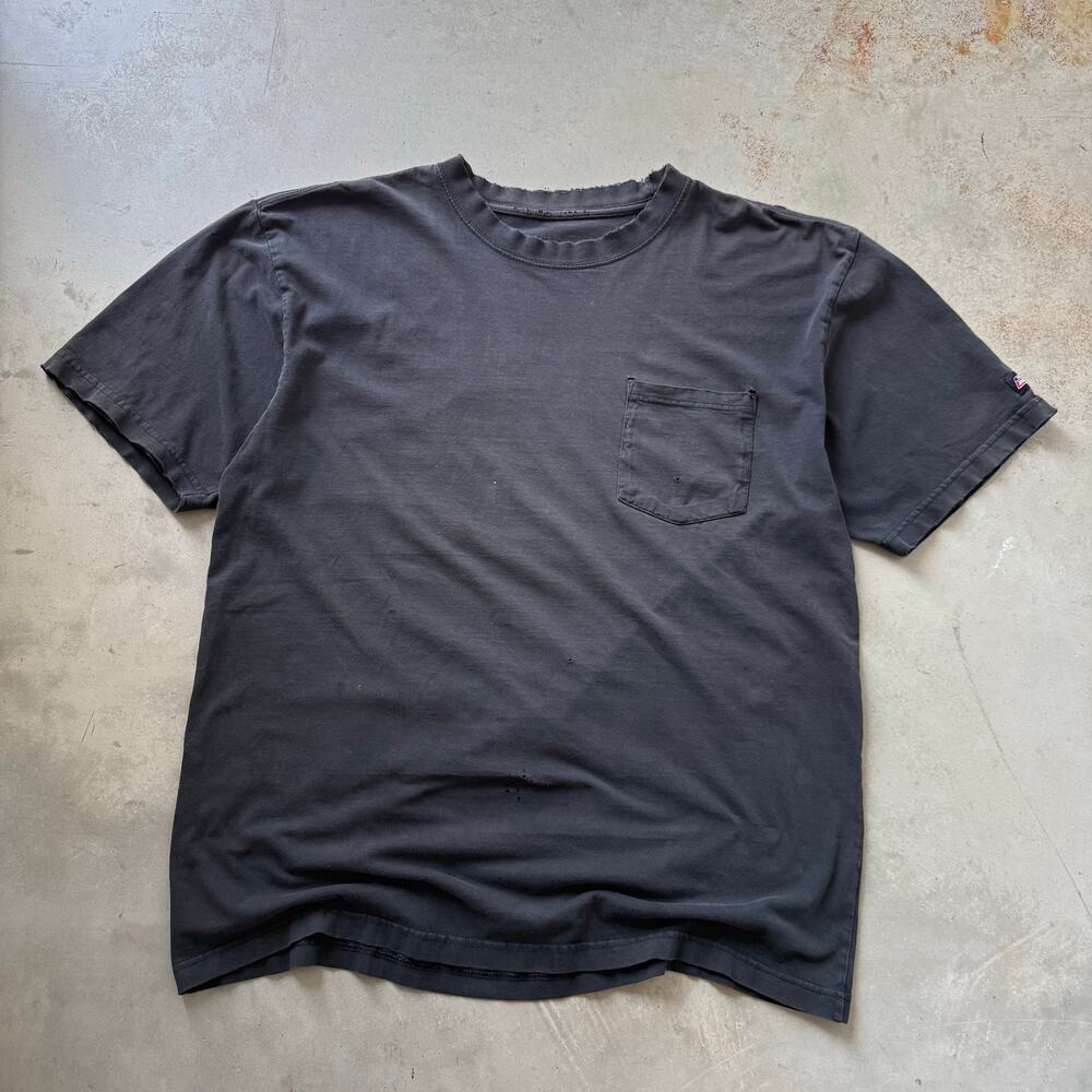 Vintage Y2K Dickies Retro Distressed Faded Blank Classic Pocket T-shirt Size XL
